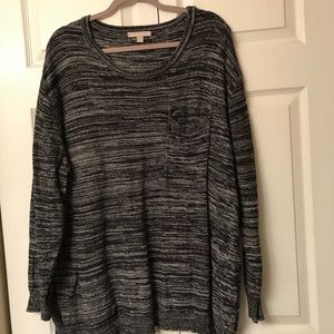 Black and white longsleeve long sweater